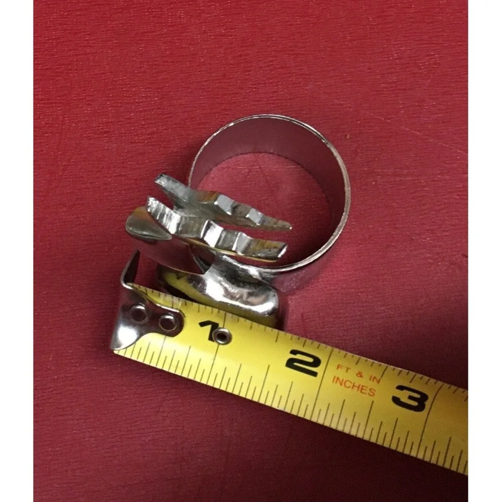 Silver Reindeer Napkin Ring Holder Christmas Cabin Core Set of 8